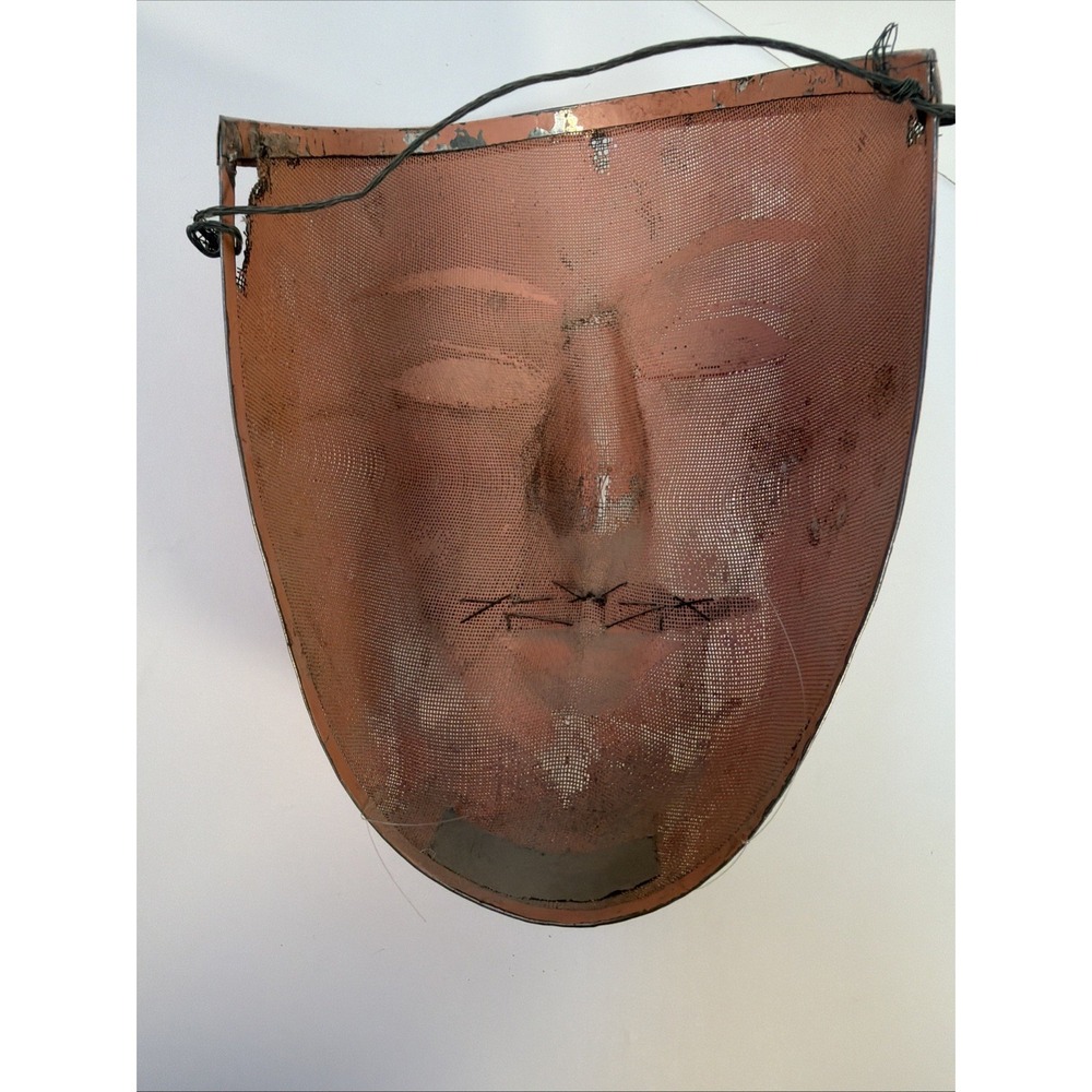 Antique Painted Wire Mesh Mask Odd Fellows Folk Art - Curator Collection LA - Picture 7 of 8